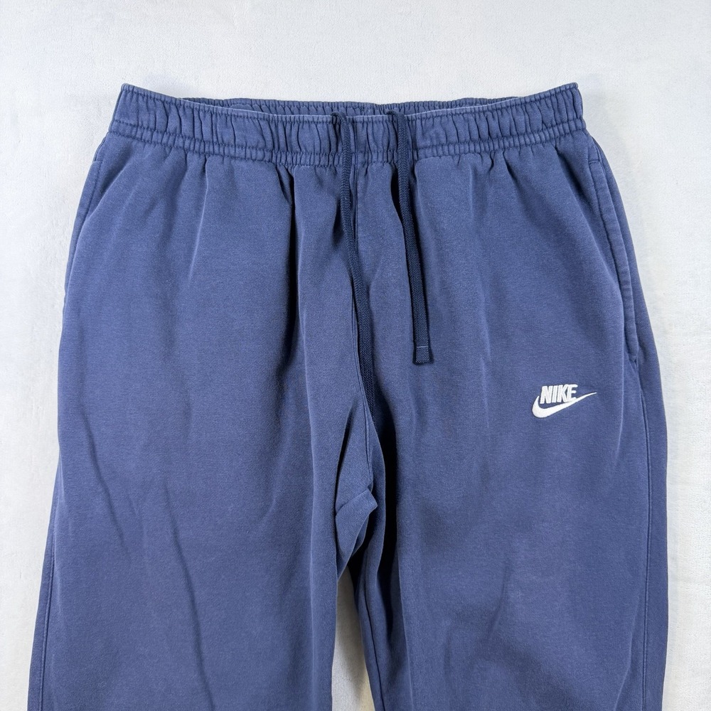 Nike Pants Mens Large Blue Fleece Sweatpants Joggers Cuffed Swoosh